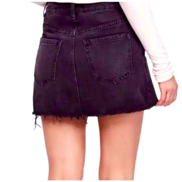 Free People Zip It Up Denim Skirt Front Zipper Haven Black 31 - Picture 10 of 14